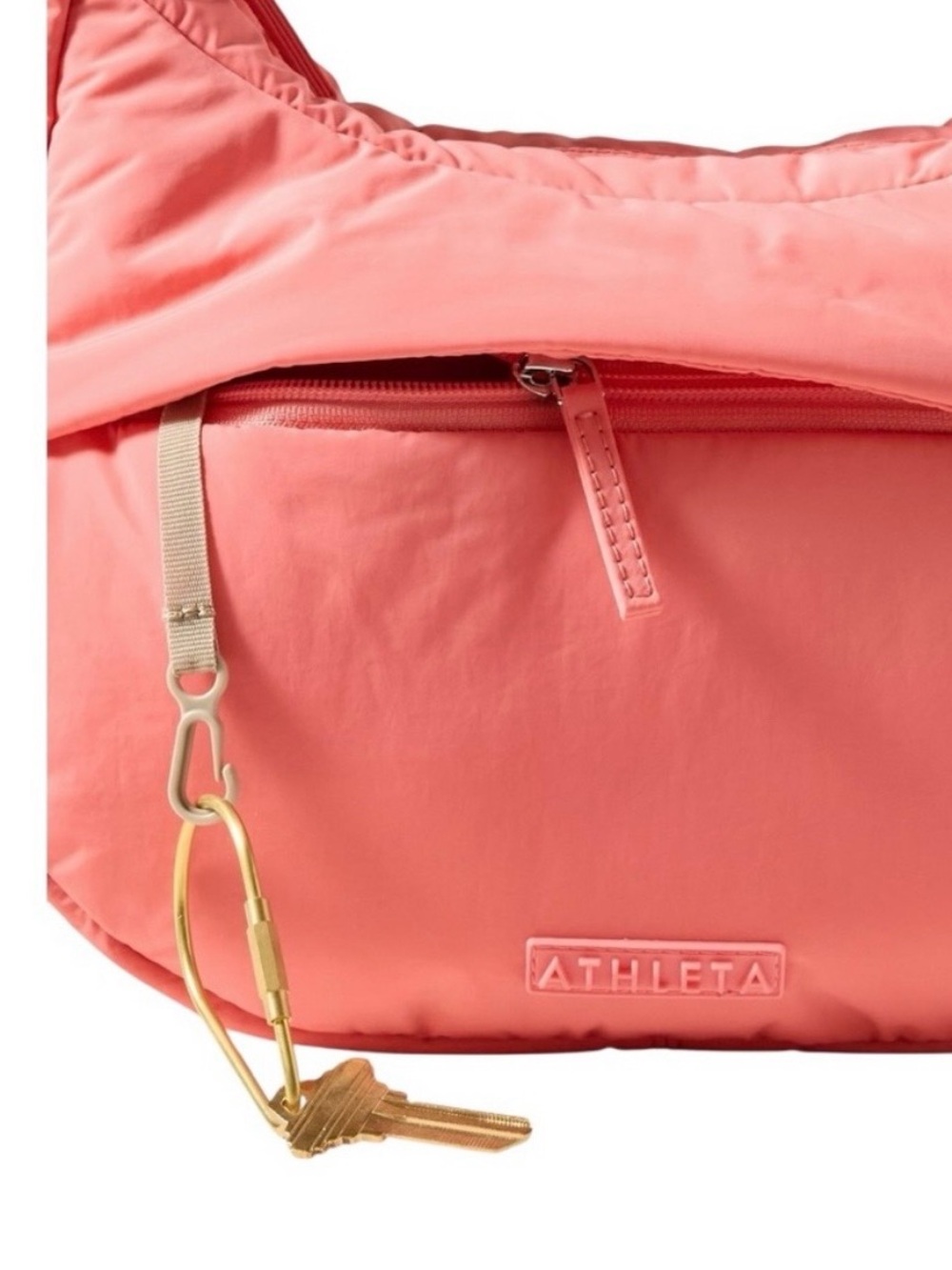 Athleta Power of She All about Small Coral Quilted Hobo Shoulder Bag NWT - Picture 4 of 13